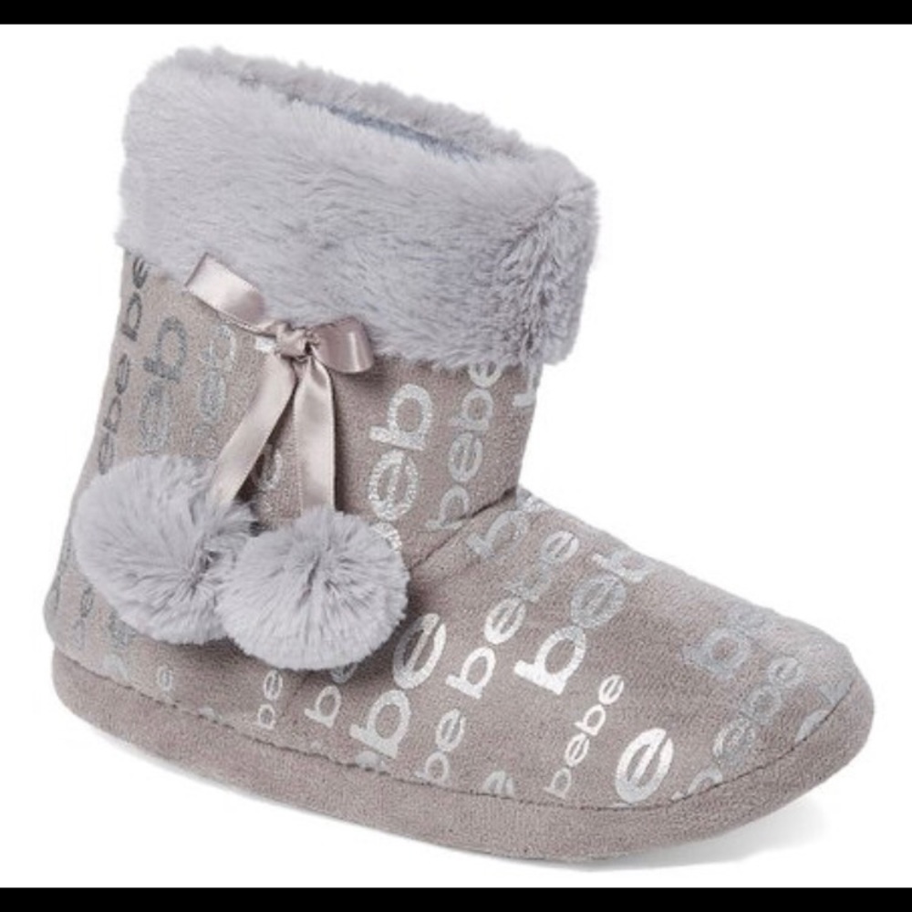 Bebe Silver Girls Slipper Booties